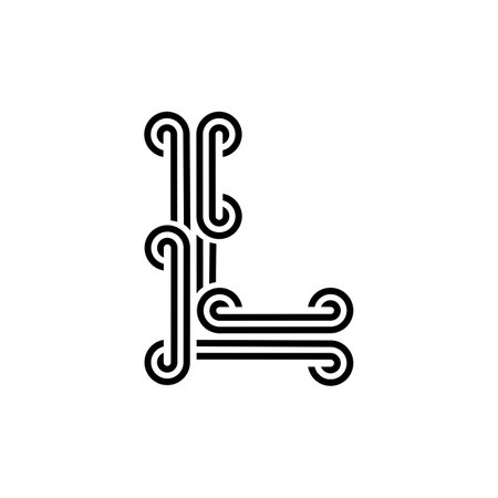 the logo consists of the letter L and wave combined. Outline and elegant.のイラスト素材