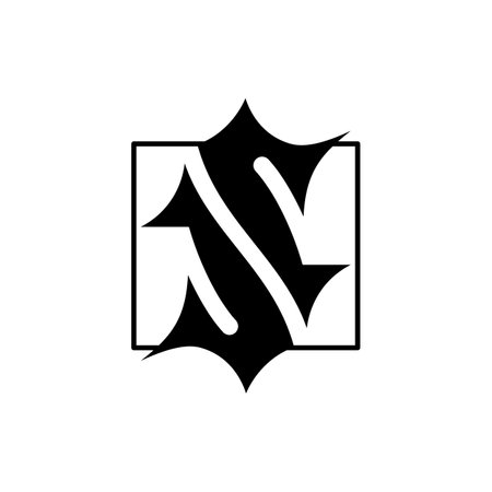 the logo consists of the letter N and S Fishes monogram. Outline and elegant.のイラスト素材