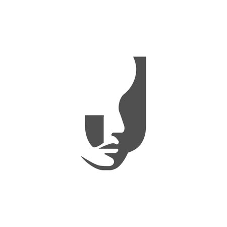 the logo consists of the letter J and face. Abstract motive, Fill and elegant.のイラスト素材
