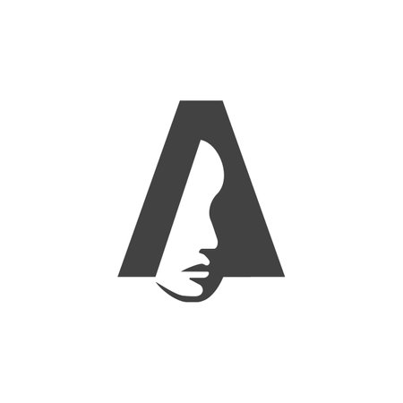 the logo consists of the letter A and face. Abstract motive, Fill and elegant.のイラスト素材