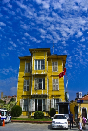 Yellow House and Blue Sky 1の写真素材