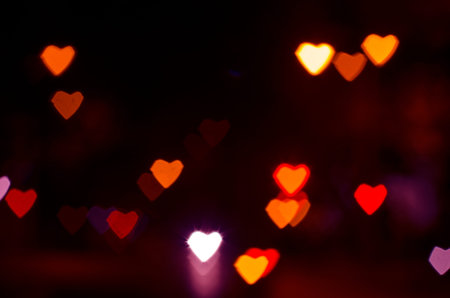 Bokeh heart shape of lightの写真素材
