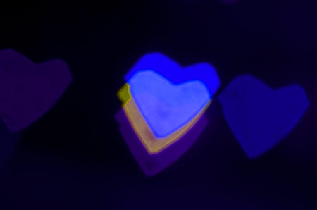 Bokeh heart shape of light