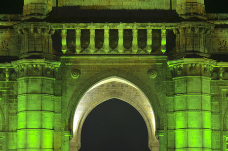 Illuminated Gateway of India in Mumbai at night during the Republic Dayのeditorial素材