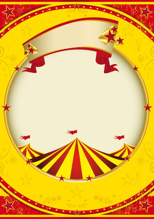 A red and yellow background with a big top for a poster.のイラスト素材