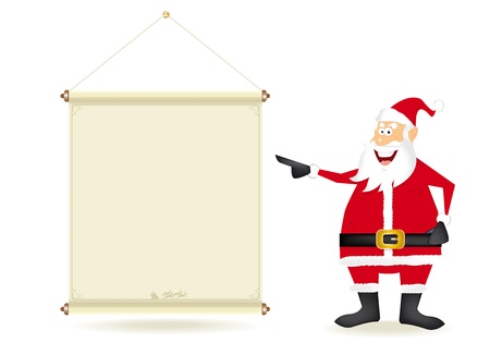 Santa claus with a streamer for your message. のイラスト素材
