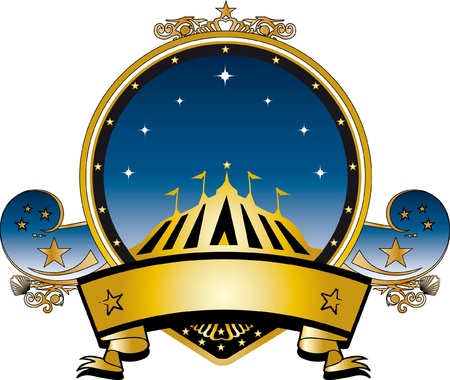 a gold circus stamp for a titleのイラスト素材