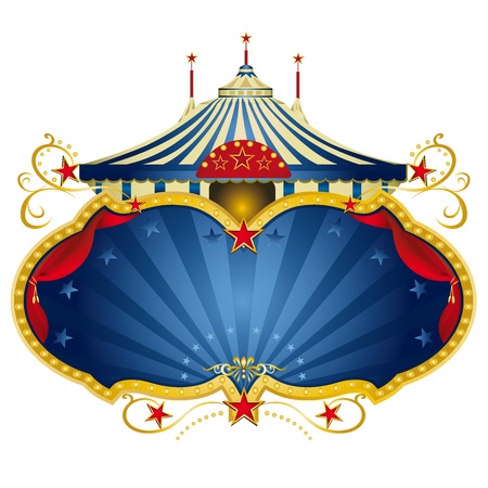 A circus frame with a big top and a large copy space with curtains for your message のイラスト素材