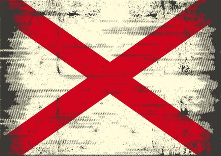 A grunge flag of Alabama for youのイラスト素材