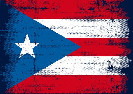 A grunge flag of Puerto Rico for youのイラスト素材