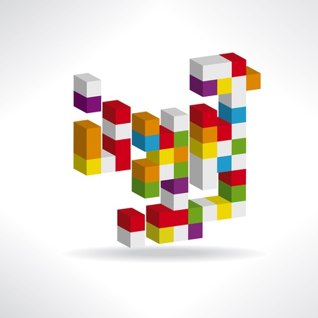 Multicolored cubes for a logoのイラスト素材