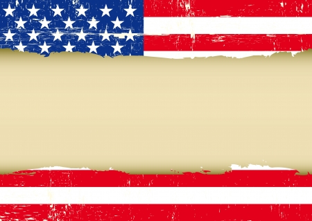 An american grunge flag with a frame for your messageのイラスト素材
