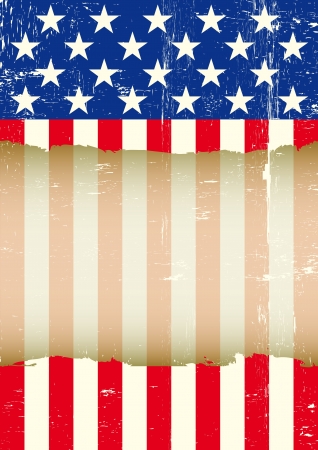 A dirty american flag with a large transparent frame for your messageのイラスト素材