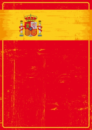  A red spanish poster with the flag of spain for your advertising のイラスト素材