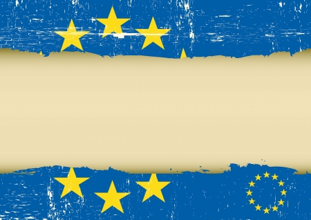 An european flag with a large frame for your messageのイラスト素材