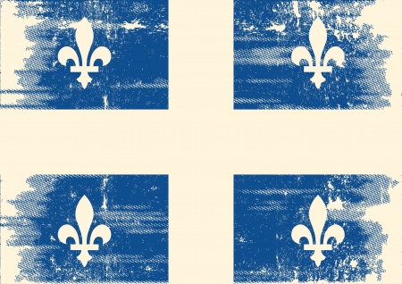 A grunge flag of Quebec with a textureのイラスト素材
