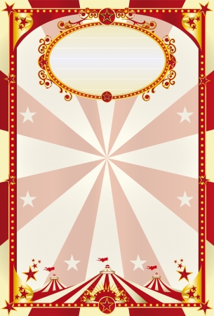 A large retro circus poster with a big top for youのイラスト素材