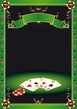 A background with gambling elements cards and Gambling Chips on a table It s ideal to promote a tournament of poker A background with gambling elements cards and Gambling Chips on a table It s ideal to promote a tournament of poker