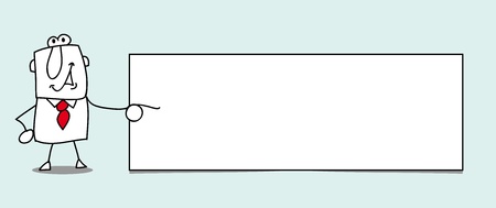 A businessman showing a boardのイラスト素材