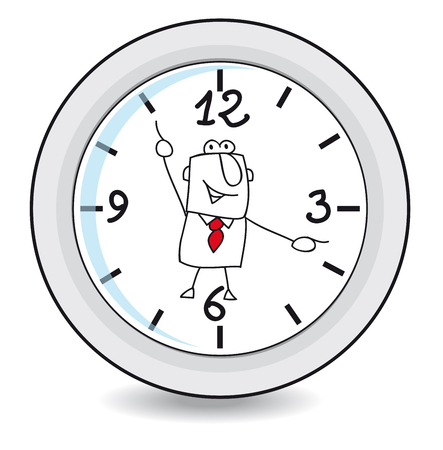 businessman acting as clock handsのイラスト素材