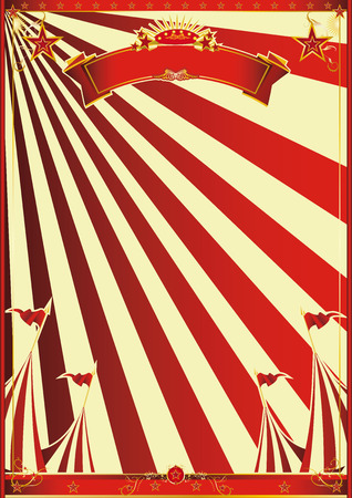 A circus poster with red sunbeams for your advertisementのイラスト素材