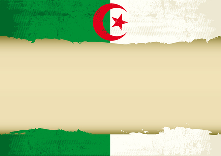An algerian flag with a large frame for your message  Ideal to use for a screenのイラスト素材