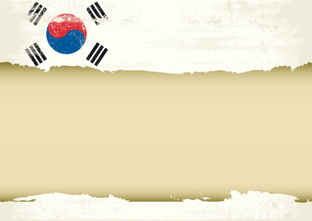 A South Korean flag with a large frame for your message  Ideal to use for a screenのイラスト素材