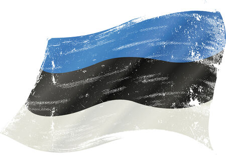 A grunge estonian flag in the wind for youのイラスト素材