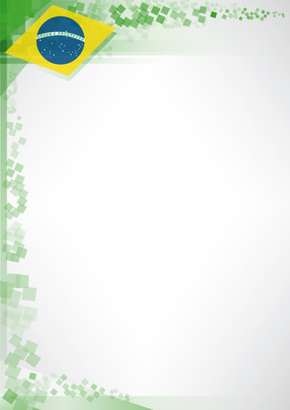 A modern poster with a flag of Brazil for your advertisingのイラスト素材