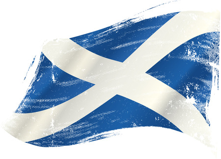 A scottish flag in the wind with a textureのイラスト素材