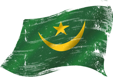 A grunge mauritanian flag in the wind for youのイラスト素材