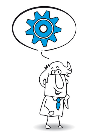 Boby wants to find a solution  Heのイラスト素材