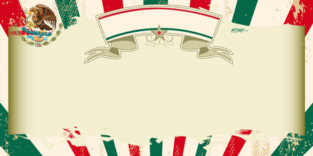 A vintage mexican greeting card with sunbeams and a large free frame for your advertisingのイラスト素材