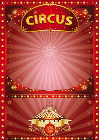 A circus poster for christmas and the new year for your advertising or your entertainmentのイラスト素材