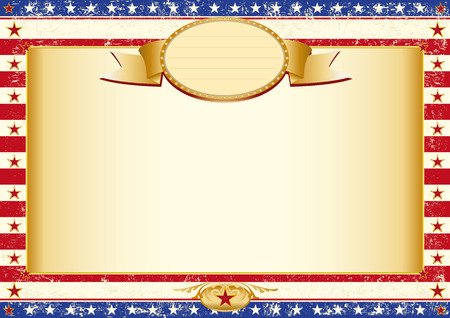 American dirty poster with a large empty kraft paper frame for your messageのイラスト素材