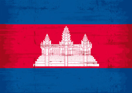 A flag of Cambodia with a textureのイラスト素材