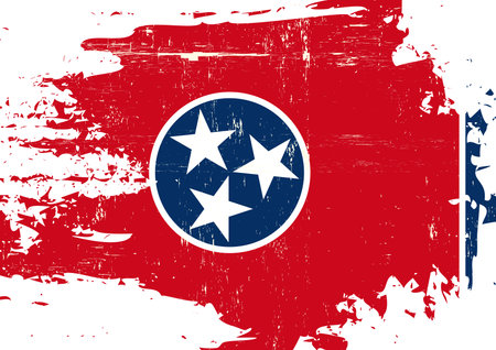 A flag of Tennessee with a grunge textureのイラスト素材