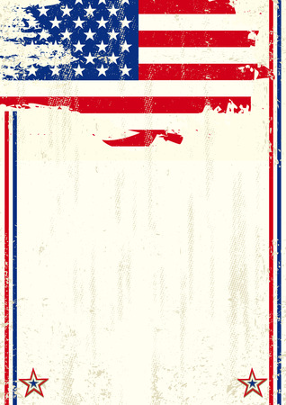 A vintage background with a flag of USA and a texture for your advertisingのイラスト素材
