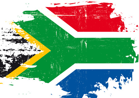 A flag of South Africa with a grunge textureのイラスト素材