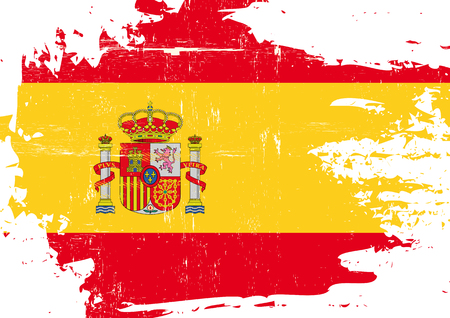 A flag of Spain with a grunge textureのイラスト素材