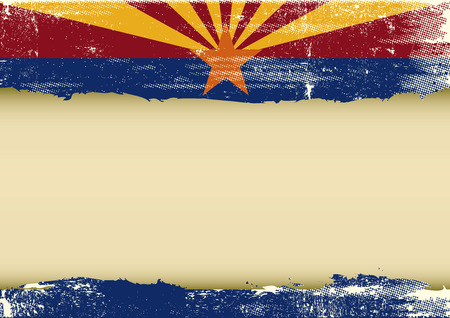 A  background with a scratched flag of Arizona and a frame for your messageのイラスト素材