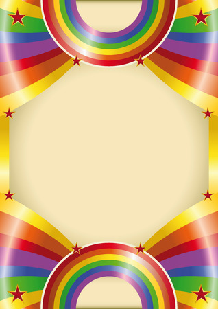 A rainbow color poster for your advertisingのイラスト素材