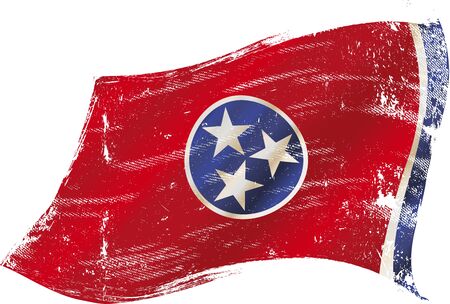 flag of  Tennessee in the wind with a textureのイラスト素材