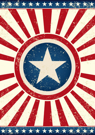 An american background with a big star and sunbeams for youのイラスト素材