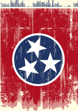 Scratched Tennessee Flag. A flag of Tennessee with a grunge textureのイラスト素材