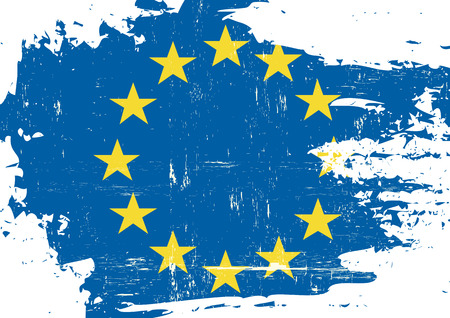 A flag of european union with a grunge textureのイラスト素材