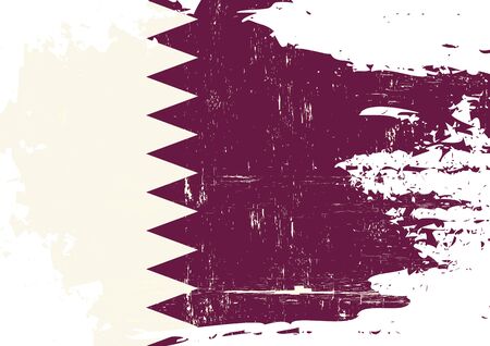 A Qatari flag with a grunge textureのイラスト素材