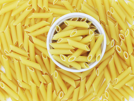 Organic raw penne pastaの写真素材