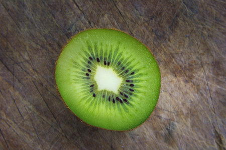 organics Kiwi on wood board