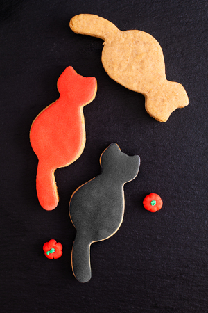 Food concept homemade fancy sugar cookies for party or halloween holidayの写真素材